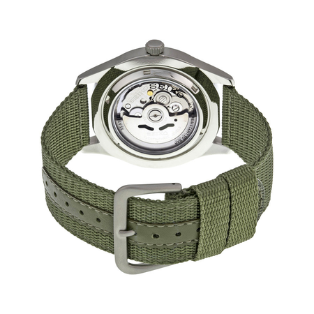 Seiko 5 Sport Automatic Khaki Green Canvas Men's Watch SNZG09