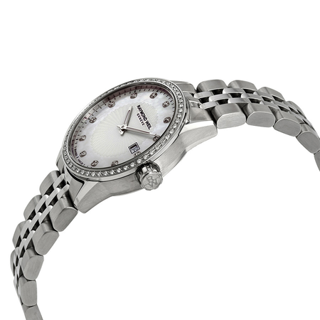 Raymond Weil Freelancer Diamond White Mother of Pearl Dial Ladies Watch 5629-STS-97081
