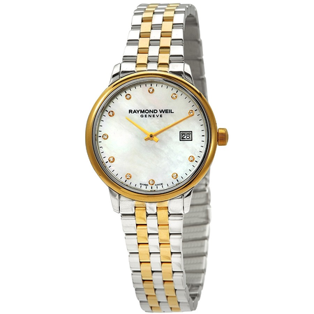 Raymond Weil Toccata Quartz Diamond White Mother of Pearl Dial Ladies Watch 5985-STP-97081 5985-STP-97081