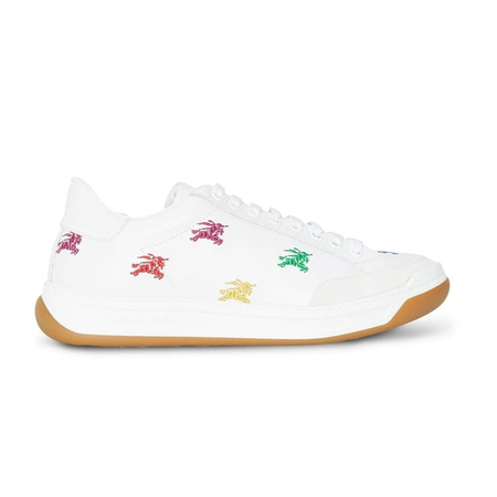 Burberry Equestrian Knight Embroidered Leather Sneakers 4080024