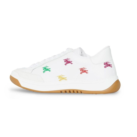 Burberry Equestrian Knight Embroidered Leather Sneakers 4080024