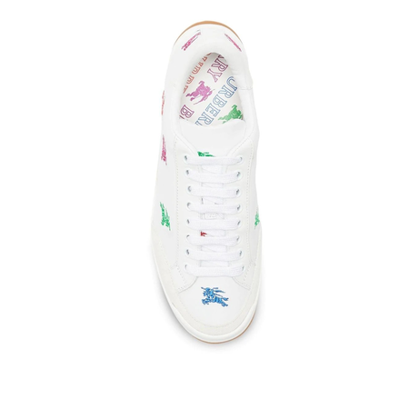 Burberry Equestrian Knight Embroidered Leather Sneakers 4080024