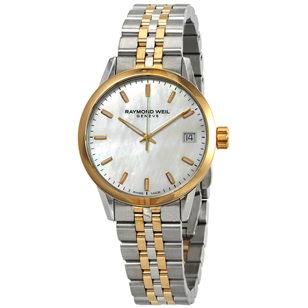 Raymond Weil Freelancer Mother of Pearl Dial Ladies Two Tone Watch 5634-STP-97021