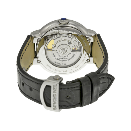 Raymond Weil Jasmine Silver Dial Black Leather Ladies Watch 2935-STC-00659