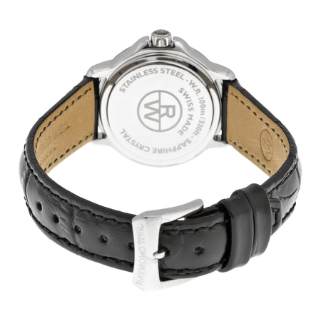 Raymond Weil Tango Silver Dial Diamond Black Leather Ladies Watch 5391-LS1-00300