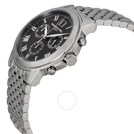 Raymond Weil Tradition Chronograph Black Dial Stainless Steel Men's Watch 4476-ST-00200