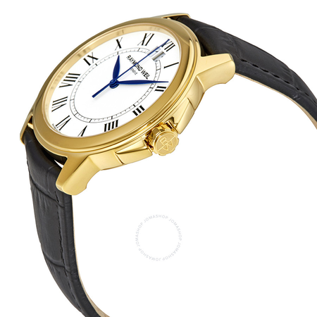 Raymond Weil Tradition White Dial Black Leather Men's Watch 5476-P-00300