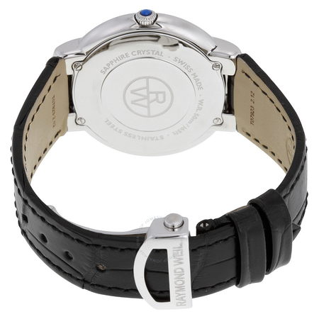 Raymond Weil Jasmine Mother of Pearl Dial Black Leather Ladies Watch 5235-STC-00970