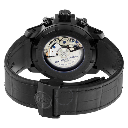 Raymond Weil Nabucco Black Dial Black Leather Chronograph Men's Watch 7830-BK-05207