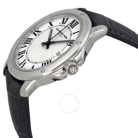 Raymond Weil Tango White Black Leather Men's Watch 5591-L1-00300