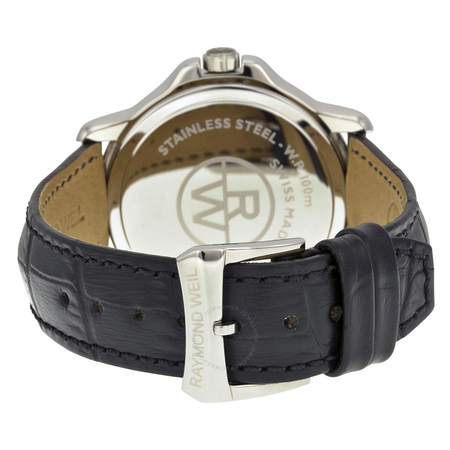 Raymond Weil Tango White Black Leather Men's Watch 5591-L1-00300