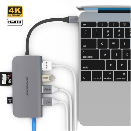 USB C Hub ANNBOS A030EH8 Multiport Adapter Aluminum 7-Port