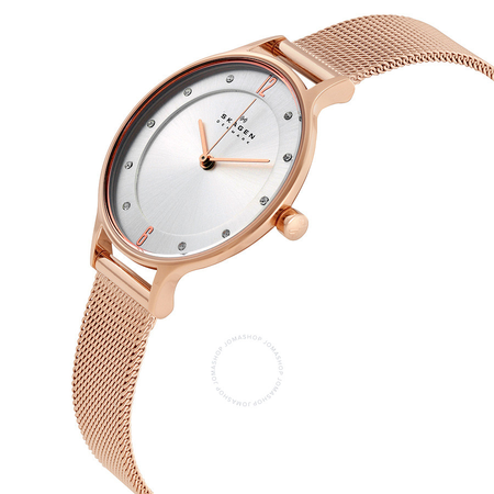 Skagen Anita Silver Dial Rose Gold-tone Ladies Watch SKW2151