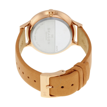 Skagen Anita White Dial Brown Leather Ladies Watch SKW2405