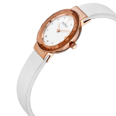 Skagen Leonora Quartz Crystal White Dial Ladies Watch SKW2769