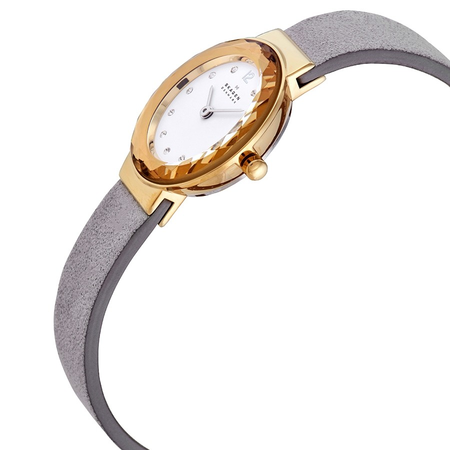 Skagen Leonora Quartz Crystal White Dial Ladies Watch SKW2778