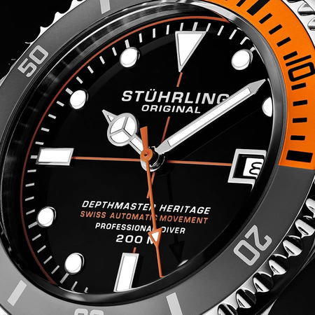 Stuhrling Original Aquadiver Automatic Black Dial Men's Watch M13518