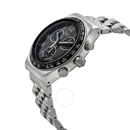 Swatch Deepgrey Chronograph Quartz Black Dial Men's Watch YVS465G
