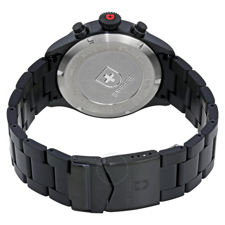 Swiss Military Hawk Khaki Dial Men's Black PVD Steel Watch 2733