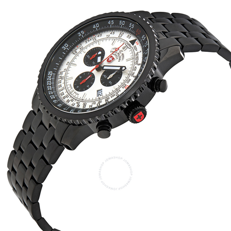 Swiss Military Thunderbolt Chronograph Men's Black IP Steel Watch 2955
