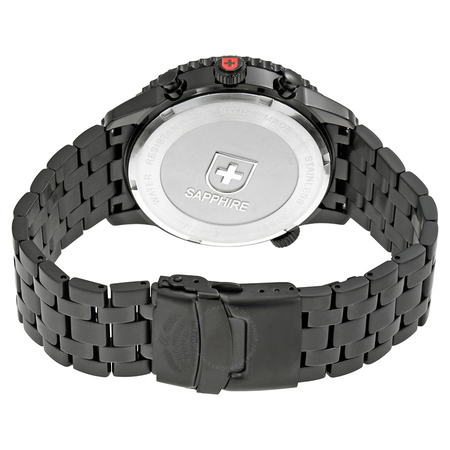Swiss Military Thunderbolt Chronograph Men's Black IP Steel Watch 2955