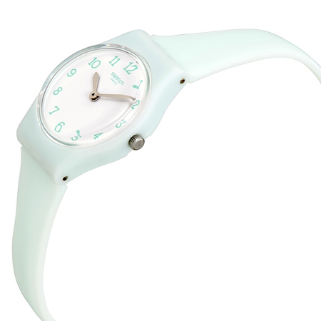 Swatch Open Box - Swatch Greenbelle White Dial White Plastic Ladies Watch LG129 LG129