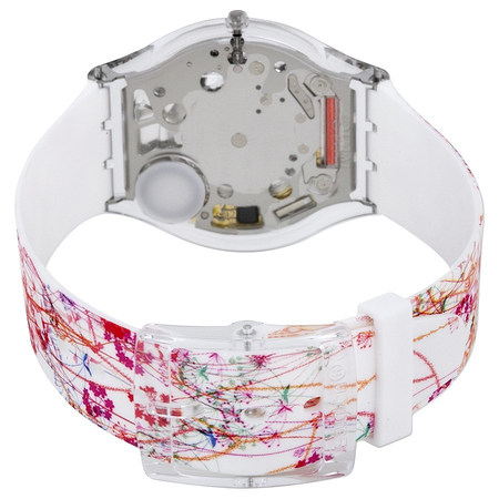 Swatch Open Box - Swatch Jardin Fleuri Silicone Ladies Watch SFE102 SFE102
