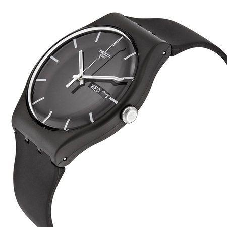 Swatch Open Box - Swatch Mono Black Dial Black Silicone Men's Watch SUOB720 SUOB720