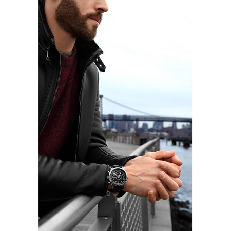Stuhrling Original Monaco Quartz Black Dial Men's Watch M13659