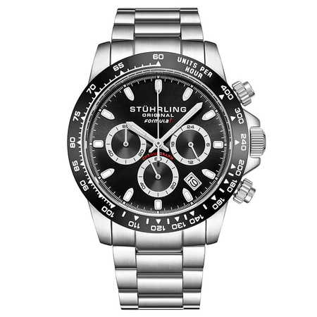 Stuhrling Original Monaco Quartz Black Dial Men's Watch M13561