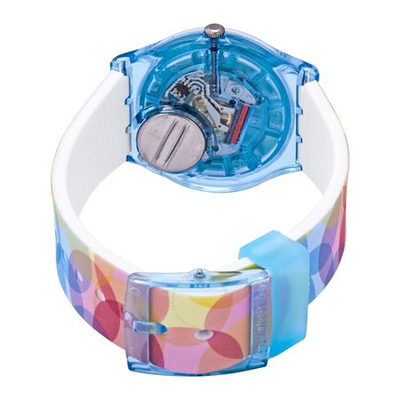 Swatch Bordujas White Dial Ladies Plastic Watch GS159