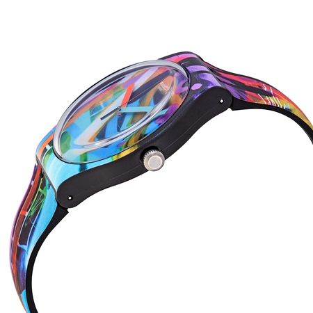 Swatch City Walls Quartz  Graffiti Dial Men's Watch SUOB163
