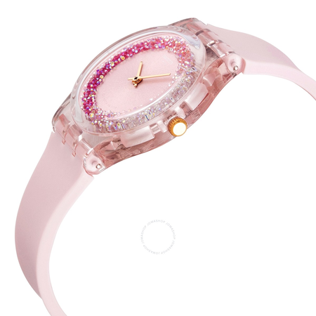 Swatch KWARTZY Pink- Crystal Ring Dial Ladies Watch GP164
