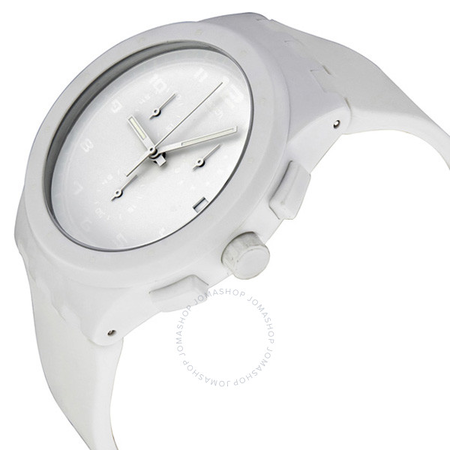 Swatch Originals Basic White Chronograph White Silicone Unisex Watch SUSW400