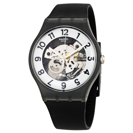 Swatch Originals Skeletor Black Silicone Strap Men's Watch SUOB134