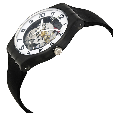 Swatch Originals Skeletor Black Silicone Strap Men's Watch SUOB134