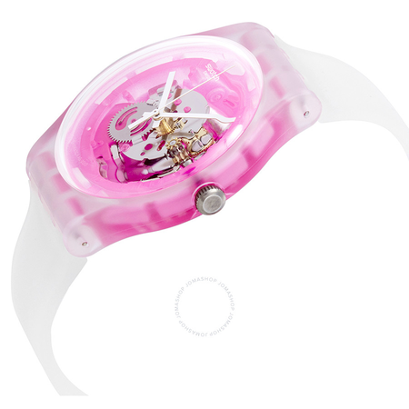 Swatch Pinkmazing Pink Skeleton Dial Watch SUOK130