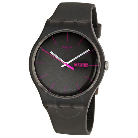 Swatch Rebel Brown Dial Brown Rubber Men's Watch SUOC700