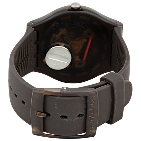 Swatch Rebel Brown Dial Brown Rubber Men's Watch SUOC700