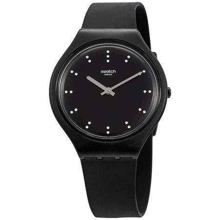 Swatch Skinero Black Dial Ladies Silicone Watch SVOB106