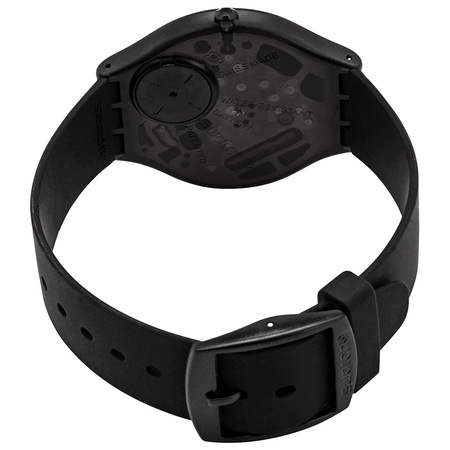 Swatch Skinero Black Dial Ladies Silicone Watch SVOB106
