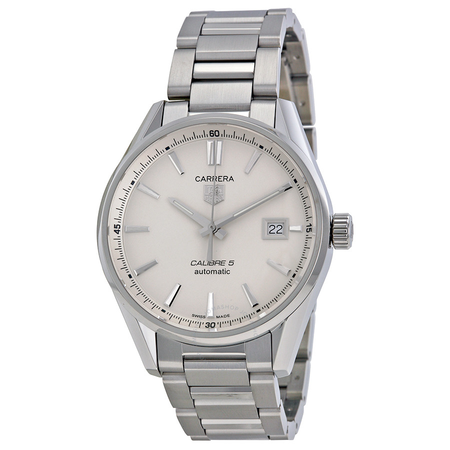 Tag Heuer Carrera Calibre 5 Silver Dial Men's Watch WAR211B.BA0782