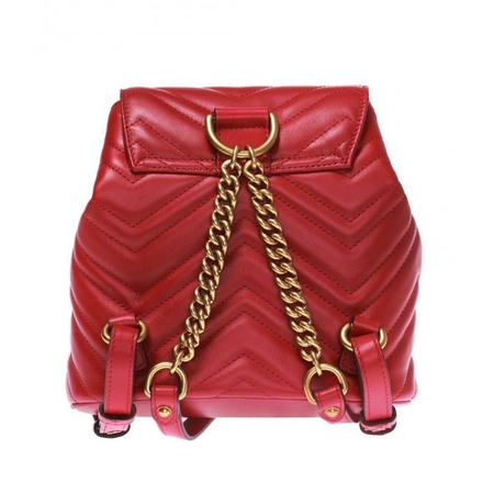 Gucci GG Marmont Quilted Backpack in Red 528129 DRW4T 6433