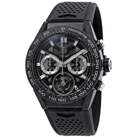 Tag Heuer Carrera 02T Tourbillon Chronograph Automatic Black Dial Men's Watch CAR5A8W.FT6071