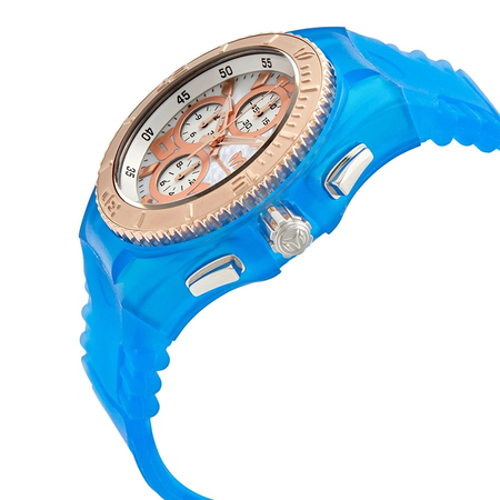 Technomarine Cruise JellyFish Blue Silicone Strap Chronograph Mother of Pearl Dial Ladies Watch TM-115270