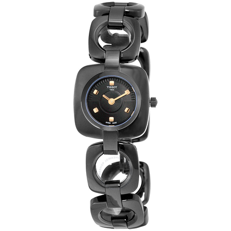 Tissot T-Trend Odaci-T Black Dial Black PVD Ladies Watch T0201091105100 T020.109.11.051.00