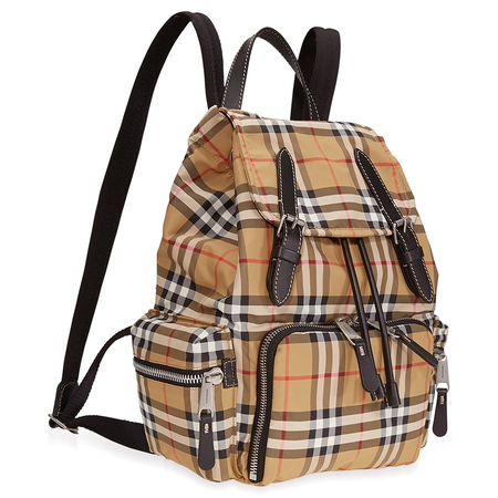 Burberry Camel The Medium Rucksack in Vintage Check Nylon 8006724