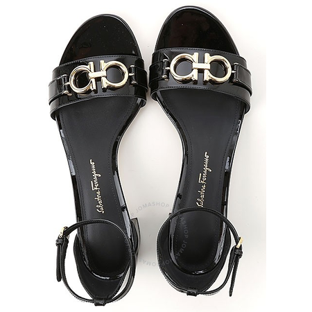 Ferragamo Ladies Gancini Ankle Strap Sandal 01P087 704695