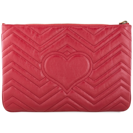 Gucci Ladies GG Marmont Leather Clutch with logo 525541 0OLET 6438
