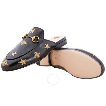 Gucci Princetown Embroidered Leather Slipper 505268 D3V00 1000